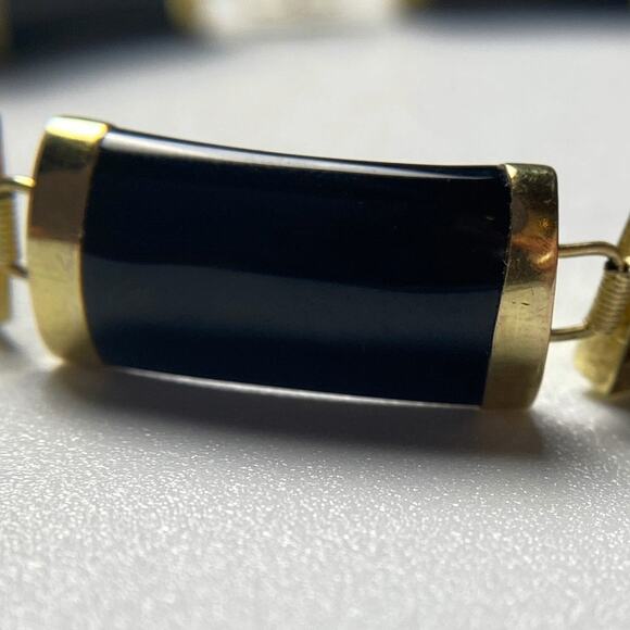 14K Gold Black Onyx Bracelet – Love & Country Symbols - Picture 7 of 16